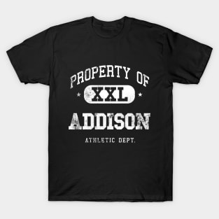 Addison Vintage Retro Distressed College Property Athletic T-Shirt